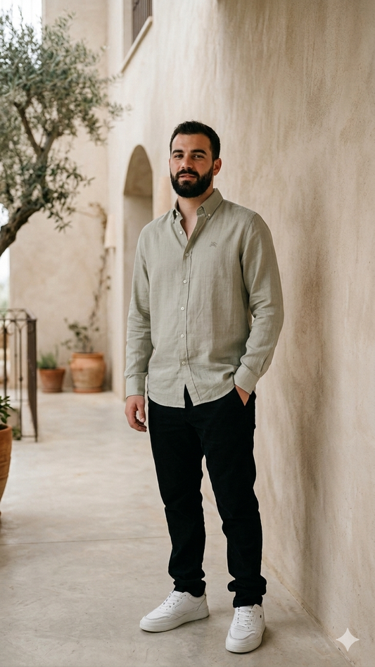 CHEMISE BURBERRY lin vert