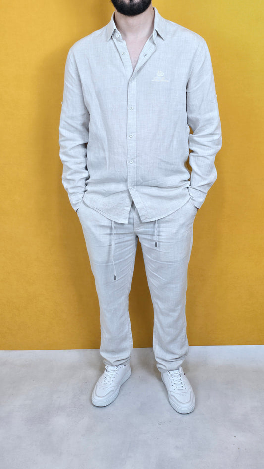 ENSEMBLE Loro piana beige ( Lin الكتان) (Copie)